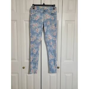 Old navy size 2 women's rockstar mid rise floral print skinny jeans